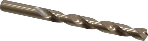 Cleveland - 1/2" 135° Cobalt Jobber Drill - Oxide/Gold Finish, Right Hand Cut, Spiral Flute, Straight Shank, 6" OAL, Split Point - Americas Industrial Supply