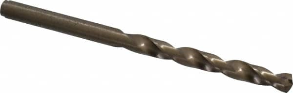 Cleveland - 5.3mm 135° Cobalt Jobber Drill - Oxide/Gold Finish, Right Hand Cut, Spiral Flute, Straight Shank, 3.39" OAL, Split Point - Americas Industrial Supply