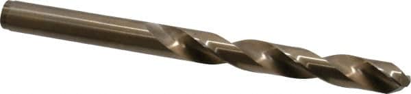 Cleveland - 9.5mm 135° Cobalt Jobber Drill - Oxide/Gold Finish, Right Hand Cut, Spiral Flute, Straight Shank, 4.92" OAL, Split Point - Americas Industrial Supply