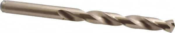 Cleveland - 10.2mm 135° Cobalt Jobber Drill - Oxide/Gold Finish, Right Hand Cut, Spiral Flute, Straight Shank, 5.24" OAL, Split Point - Americas Industrial Supply