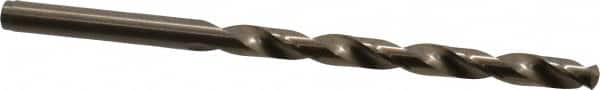Cleveland - #5 135° Cobalt Jobber Drill - Oxide/Gold Finish, Right Hand Cut, Spiral Flute, Straight Shank, 3-3/4" OAL, Split Point - Americas Industrial Supply