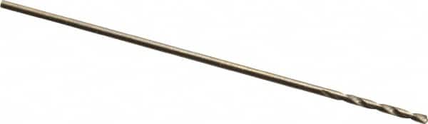 Cleveland - #77 135° Cobalt Jobber Drill - Oxide/Gold Finish, Right Hand Cut, Spiral Flute, Straight Shank, 7/8" OAL, Split Point - Americas Industrial Supply