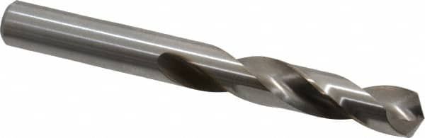 Cleveland - 21/64" 135° Spiral Flute High Speed Steel Screw Machine Drill Bit - Bright Finish, Right Hand Cut, 1-11/16" Flute Length, 2-15/16" OAL, Split Point, Straight Shank - Americas Industrial Supply