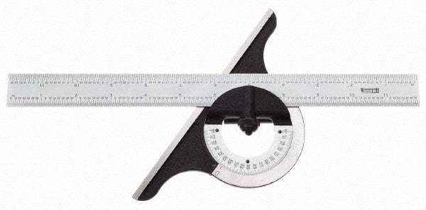 SPI - 12 Inch Long Blade, 180° Max Measurement, Bevel Protractor - Americas Industrial Supply