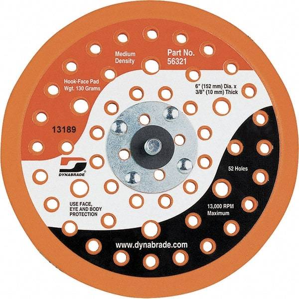 Dynabrade - 6" Diam Disc Backing Vacuum Replacement Pad - Medium Density, 13,000 RPM - Americas Industrial Supply