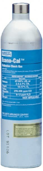 MSA - Calibration Gas & Equipment Type: Calibration Gas Gas Contents: CH4 - 1.45%; Carbon Monoxide - 60 ppm; Hydrogen Sulfide - 20 ppm; Oxygen - 15% - Americas Industrial Supply