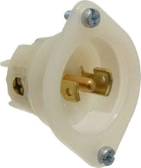 Leviton - 125/250 VAC, 15 Amp, ML-3P NEMA, Ungrounded Inlet - 3 Poles, 3 Wire, Male End, White, Steel - Americas Industrial Supply