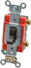 Leviton - 1 Pole, 120 to 277 VAC, 20 Amp, Industrial Grade, Toggle, Wall and Dimmer Light Switch - 1.31 Inch Wide x 4.06 Inch High - Americas Industrial Supply