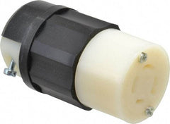 Leviton - 250 VAC, 20 Amp, L15-20R Configuration, Industrial Grade, Self Grounding Connector - 3 Phase, 3 Poles, 0.595 to 0.895 Inch Cord Diameter - Americas Industrial Supply