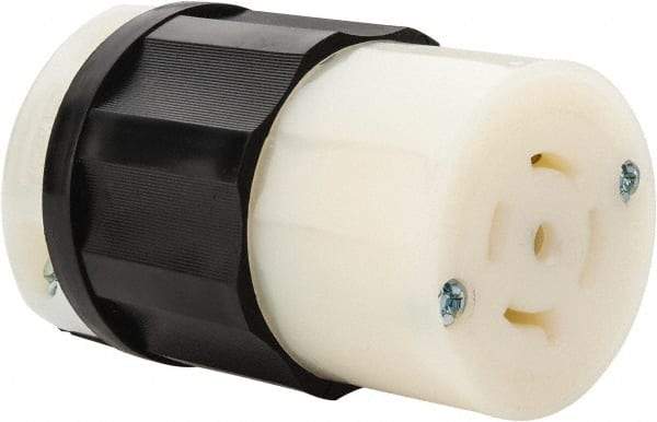 Leviton - 277/480 VAC, 20 Amp, L22-20R Configuration, Industrial Grade, Self Grounding Connector - 3 Phase, 4 Poles, 0.595 to 0.895 Inch Cord Diameter - Americas Industrial Supply