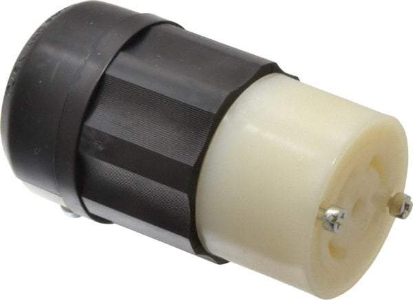 Leviton - 277/480 VAC, 30 Amp, L22-30R Configuration, Industrial Grade, Self Grounding Connector - 3 Phase, 4 Poles, 0.595 to 1.15 Inch Cord Diameter - Americas Industrial Supply