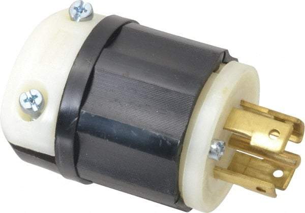 Leviton - 120/208 VAC, 30 Amp, L21-30P Configuration, Industrial Grade, Self Grounding Plug - 3 Phase, 4 Poles, 0.595 to 1.15 Inch Cord Diameter - Americas Industrial Supply