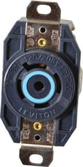 Leviton - 120/208 VAC, 20 Amp, L21-20R NEMA, Self Grounding Receptacle - 4 Poles, 5 Wire, Female End, Black - Americas Industrial Supply