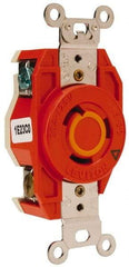 Leviton - 125 VAC, 20 Amp, L5-20R NEMA Configuration, Orange, Industrial Grade, Isolated Ground Single Receptacle - 1 Phase, 2 Poles, 3 Wire, Flush Mount - Americas Industrial Supply