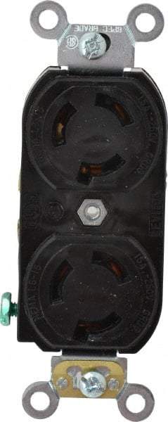 Leviton - 250 VAC, 15 Amp, L6-15R NEMA, Self Grounding Receptacle - 2 Poles, 3 Wire, Female End, Black - Americas Industrial Supply