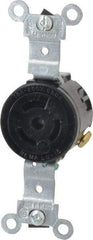 Leviton - 250 VAC, 15 Amp, L6-15R NEMA, Self Grounding Receptacle - 2 Poles, 3 Wire, Female End, Black - Americas Industrial Supply