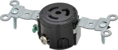 Leviton - 125 VAC, 15 Amp, L5-15R NEMA, Self Grounding Receptacle - 2 Poles, 3 Wire, Female End, Black - Americas Industrial Supply