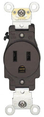 Hubbell Wiring Device-Kellems - 125 VAC, 30 Amp, 5-30R NEMA Configuration, Black/White, Industrial Grade, Self Grounding Single Receptacle - 1 Phase, 2 Poles, 3 Wire, Flush Mount - Americas Industrial Supply