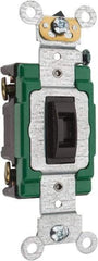 Leviton - 1 Pole, 120 to 277 VAC, 30 Amp, Industrial Grade, Toggle, Wall and Dimmer Light Switch - 1.31 Inch Wide x 4.06 Inch High - Americas Industrial Supply