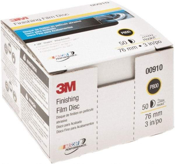 3M - 3" Diam, Aluminum Oxide Hook & Loop Disc - Fine Grade, Coated, Series 260L - Americas Industrial Supply