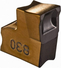 Iscar - TAGN5 C IC830 Grade, 0.199" Cutting Width, Carbide Cutoff Insert - Neutral Lead Angle, 0.0098" Cnr Rad, TiN/TiAlN Coated, Single End - Americas Industrial Supply