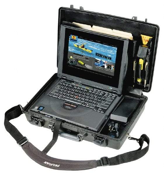 Pelican Products, Inc. - 13-15/16" Wide x 13-15/16" Deep x 4-11/16" High, Laptop/Tablet Case - Black, Plastic - Americas Industrial Supply