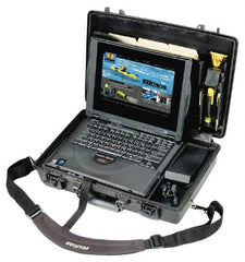 Pelican Products, Inc. - 13-15/16" Wide x 13-15/16" Deep x 4-11/16" High, Laptop/Tablet Case - Black, Plastic - Americas Industrial Supply