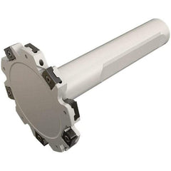 Iscar - Shank Connection, 0.197" Cutting Width, 21.4mm Depth of Cut, 63mm Cutter Diam, 10 Tooth Indexable Slotting Cutter - 0.787" Shank Diam, ETS-LN08 Toolholder, LNET Insert, Right Hand Cutting Direction - Americas Industrial Supply