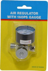 PRO-SOURCE - 1/4 NPT Port, Zinc Dial Air Regulator - 10 to 120 psi Range, 120 Max psi Supply Pressure, 1/4" Gauge Port Thread, 1.97" Wide x 1.97" High - Americas Industrial Supply