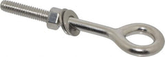 Value Collection - 3/8-16, Electropolished Finish, Stainless Steel Wire Turned Closed Eye Bolt - 2" Thread Length, 21/32" ID x 3/8" OD, 4-1/8" Shank Length - Americas Industrial Supply