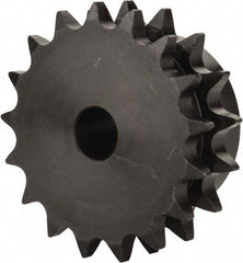 Browning - 17 Teeth, 5/8" Chain Pitch, Chain Size 50-2, Double Plain Bore Sprocket - 3/4" Bore Diam, 3.401" Pitch Diam, 3.72" Outside Diam - Americas Industrial Supply