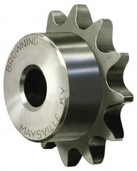 Browning - 14 Teeth, 3/4" Chain Pitch, Chain Size 60, Finished Bore Sprocket - 1-7/16" Bore Diam, 3.371" Pitch Diam, 3.74" Outside Diam - Americas Industrial Supply