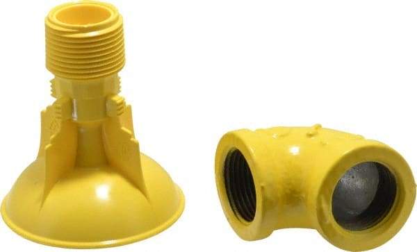 Bradley - Plastic Plumbed Wash Station SpinTec Drench Showerhead - Includes 1" 90° Elbow & Internal 23 GPM Flow Restrictor - Americas Industrial Supply