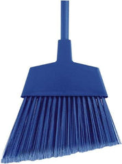 O-Cedar - 12" Wide, Blue Polypropylene Bristles, 48" Metal Handle, Angled Broom - Flagged - Americas Industrial Supply
