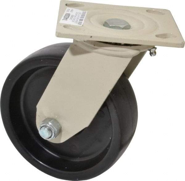 Value Collection - 6" Diam x 2" Wide x 7-1/2" OAH Top Plate Mount Swivel Caster - Polypropylene, 750 Lb Capacity, Roller Bearing, 4 x 4-1/2" Plate - Americas Industrial Supply