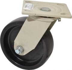 Value Collection - 6" Diam x 2" Wide x 7-1/2" OAH Top Plate Mount Swivel Caster - Polypropylene, 750 Lb Capacity, Roller Bearing, 4 x 4-1/2" Plate - Americas Industrial Supply
