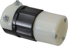 Leviton - 125 VAC, 15 Amp, L5-15R Configuration, Industrial Grade, Self Grounding Connector - 1 Phase, 2 Poles, 0.245 to 0.7 Inch Cord Diameter - Americas Industrial Supply