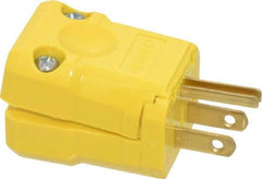 Leviton - 125 VAC, 15 Amp, 5-15P NEMA, Valise, Self Grounding, Industrial Grade Plug - 2 Pole, 3 Wire, 1 Phase, Nylon, Yellow - Americas Industrial Supply