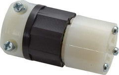 Leviton - 125 VAC, 20 Amp, 5-20R NEMA, Straight, Self Grounding, Industrial Grade Connector - 2 Pole, 3 Wire, 1 Phase, Nylon, Black, White - Americas Industrial Supply