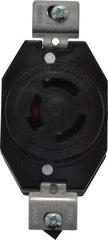 Leviton - 125/250 VAC, 20 Amp, NonNEMA, Ungrounded Receptacle - 3 Poles, 3 Wire, Female End, Black - Americas Industrial Supply