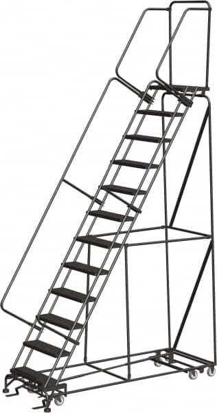 Ballymore - 153" 12 Step All-Directional Ladder - Rolling Safety Ladder, 450 Lb Capacity, 120" Platform Height, 32" Base Width x 87" Depth, Expanded Metal Tread - Americas Industrial Supply