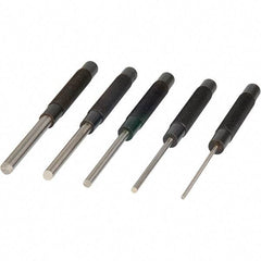 Mitutoyo - 5 Piece, 1/8 to 3/8", X-Long Punch - Round Shank, Comes in Plastic Sleeve - Americas Industrial Supply