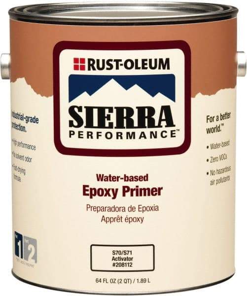 Rust-Oleum - 1 Gal White Water-Based Acrylic Enamel Primer - 200 to 300 Sq Ft Coverage, 2 gL Content, Quick Drying, Interior/Exterior - Americas Industrial Supply