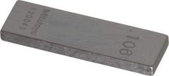 Mitutoyo - 0.106" Rectangular Steel Gage Block - Accuracy Grade AS-1, Includes Certificate of Inspection - Americas Industrial Supply