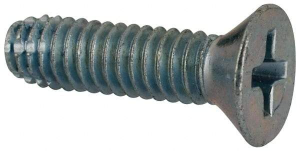 Value Collection - #8-32 UNC Thread, 5/8" OAL, #2 Phillips Drive Steel Thread Cutting Screw - Flat Head, Grade 1016-1024, Point Type F, Zinc-Plated Finish - Americas Industrial Supply