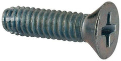 Value Collection - #8-32 UNC Thread, 5/8" OAL, #2 Phillips Drive Steel Thread Cutting Screw - Flat Head, Grade 1016-1024, Point Type F, Zinc-Plated Finish - Americas Industrial Supply