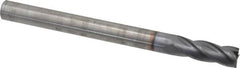 Hertel - 1/2", 1-1/2" LOC, 1/2" Shank Diam, 6" OAL, 4 Flute, Solid Carbide Square End Mill - Single End, TiCN Finish, Spiral Flute, 30° Helix, Centercutting, Right Hand Cut, Right Hand Flute - Americas Industrial Supply