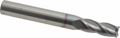 Hertel - 9/32", 3/4" LOC, 5/16" Shank Diam, 2-1/2" OAL, 4 Flute, Solid Carbide Square End Mill - Single End, TiCN Finish, Spiral Flute, 30° Helix, Centercutting, Right Hand Cut, Right Hand Flute - Americas Industrial Supply