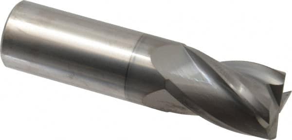 Hertel - 1", 1-1/2" LOC, 1" Shank Diam, 4" OAL, 4 Flute, Solid Carbide Square End Mill - Single End, TiCN Finish, Spiral Flute, 30° Helix, Centercutting, Right Hand Cut, Right Hand Flute - Americas Industrial Supply