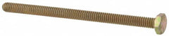 Made in USA - 1/4-20 UNC, 4" Length Under Head Hex Head Cap Screw - Fully Threaded, Grade 8 Alloy Steel, Zinc Yellow Dichromate Finish, 7/16" Hex - Americas Industrial Supply